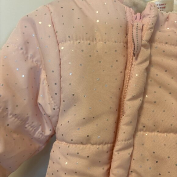 Baby Girl Pink Snow Suit 6-9 Months Built In Booties and Mitts First Wish - Picture 3 of 6